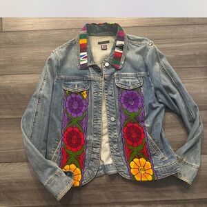 Colorful Embroidered Denim Jacket